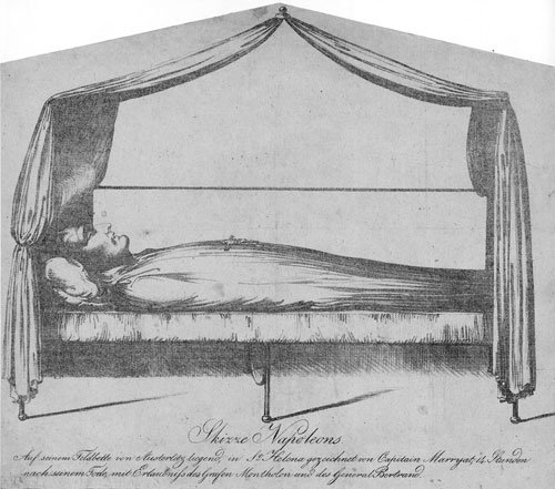Deutsch, 1821: "Skizze Napoléons. Auf seinem Feld