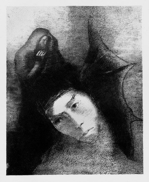 Flaubert, Gustave: La tentation de Saint An: Redon, Odilon. - Flaubert, Gustave. La tentation de Saint Antoine. 2 Bl., 205 S., 3 w. Bl. Mit Titel- und 14 Textholzschnitten von G. Aubert nach Odilon Redon sowie einer Extrasuite mit 22 Original-Li