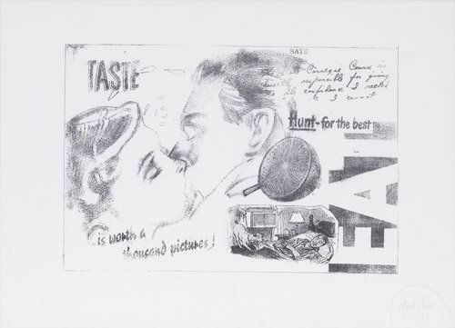 Eder, Martin: Taste (Entwurf): "Taste" (Entwurf). Umdruck und Bleistift auf Maschinenbütten. 41 x 55 cm. Unten rechts signiert und datiert. (19)95. Es handelt sich bei dieser Arbeit um einen Entwurf des im selben Jahr en