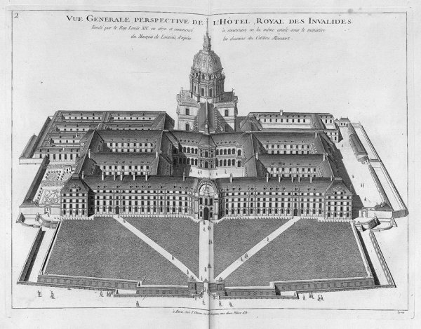Pérau, Gabriel-Louis Calabre: Description de l'Hot: Pérau, Gabriel-Louis Calabre. Description historique de l'Hotel Royal des Invalides. Avec les plans, coupes, elevations geometrales de cet Edifices... Dessinées & gravées par le Sieur Cochin. 2