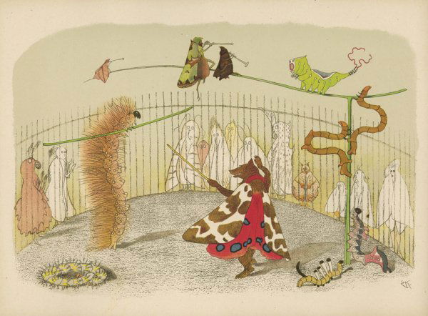 Kreidolf, Ernst: Sommervögel: Sommervögel. Meinem Freund Albert Welti zugeeignet. 6.-11. Tsd. 28 Bl. mit illustr. Titel und 16 ganzseitige Farblithographien. 25,5 x 34,5 cm. Farbig illustrierter OHleinenband (etwas gebräunt) mit