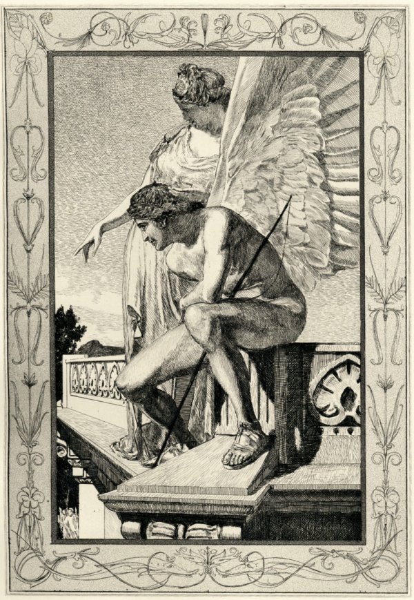 Klinger, Max: Amor und Psyche: Klinger, Max. Amor und Psyche. Ein Märchen des Apulejus. Aus dem Lateinischen von Reinhold Jachmann. 4 Bl., LXVIII S. Mit 46 Radierungen (15 ganzseit. auf Tafeln sowie 31 Vignetten auf gewalztem Chin