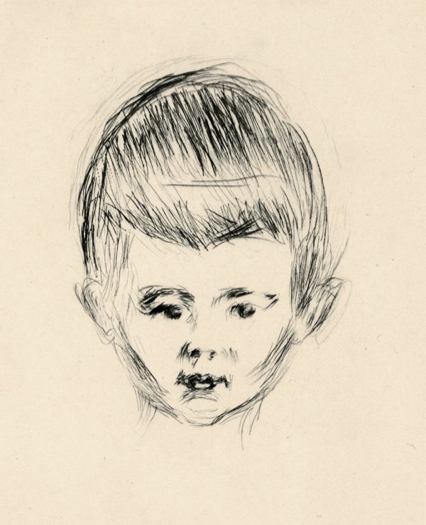 Munch, Edvard: Porträt Andreas Schwarz: Andreas Schwarz. Kaltnadel auf gelblichem Similijapan. 19,2 x 13,6 cm (Plattenrand); 31 x 22,8 cm (Blattgröße). (1905). Woll 280 II. Erschienen in "Kunst und Künstler", Bruno