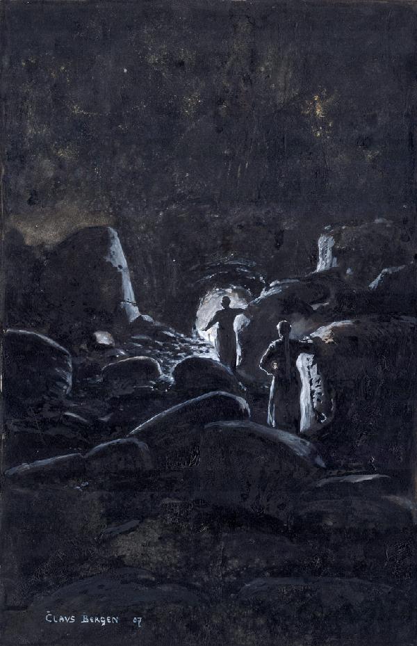 Bergen, Claus: Ruh 'i Kulyan. Gouache. 1907: Karl May. - Claus Bergen. Illustration zu "Durchs wilde Kurdistan" (Karl Mays Gesammelte Werke Band II, Seite 592) "Ueber den Osten von hier brechen böse Tage herein, und es ist m&