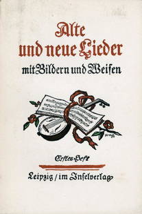 Alte und neue Lieder: mit Bildern und Weisen: Alte und neue Lieder mit Bildern und Weisen (Hrsg. von Joh. Bolte, M. Friedlaender, J. Meier u. a.). Heft 1-8 (alles Erschienene). 18,5 x 12,5 cm. Illustr. OUmschläge (Entwurf von E. R.