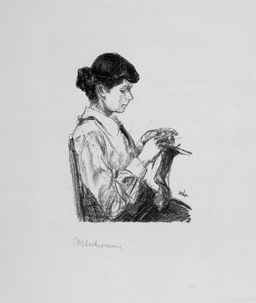 Liebermann, Max: Strickendes Mädchen