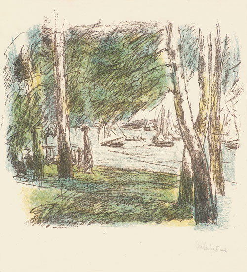 Liebermann, Max: Landschaft am Wannsee mit Segelb