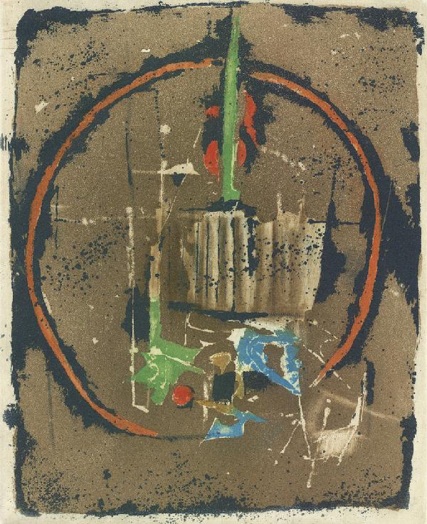 Friedlaender, Johnny: Enigme: Enigme. Farbaquatintaradierung auf Arches-Velin. 21,8 x 17,7 cm (Plattenrand); 35,9 x 28 cm (Blattgröße). Signiert und mit "E(preuve d')A(rtiste)" bezeichnet. (1990). Schm&uum