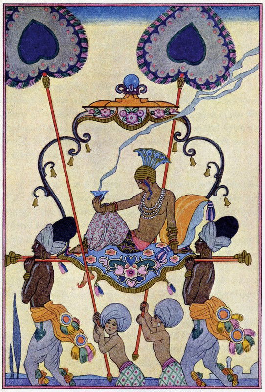 Le Gallienne, Richard: The Romance of Perfume: Le Gallienne, Richard. The Romance of Perfume. 46 S., 6 Bl. Beiheft. Mit 8 kolor. Tafeln von Georges Barbier sowie 4 Farbtafeln im Beiheft. 25,5 x 17 cm. Farb. illustr. OPpbd (an den Rändern etwa