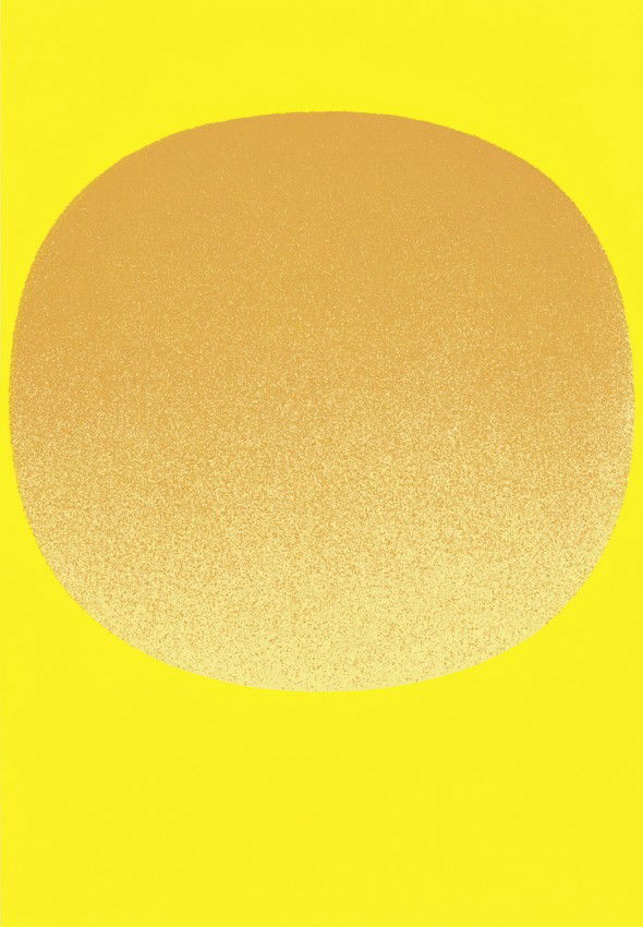 Geiger, Rupprecht: Variation Runde Farbe V / oran: Variation Runde Farbe V / orange auf gelb. Farbiger Siebdruck auf leichtem Karton. 45 x 31,2 cm (Darstellung); 48,6 x 34,4 cm (Blattgröße). Signiert. Auflage 850 Ex. (1968). Geiger WVG 105-5