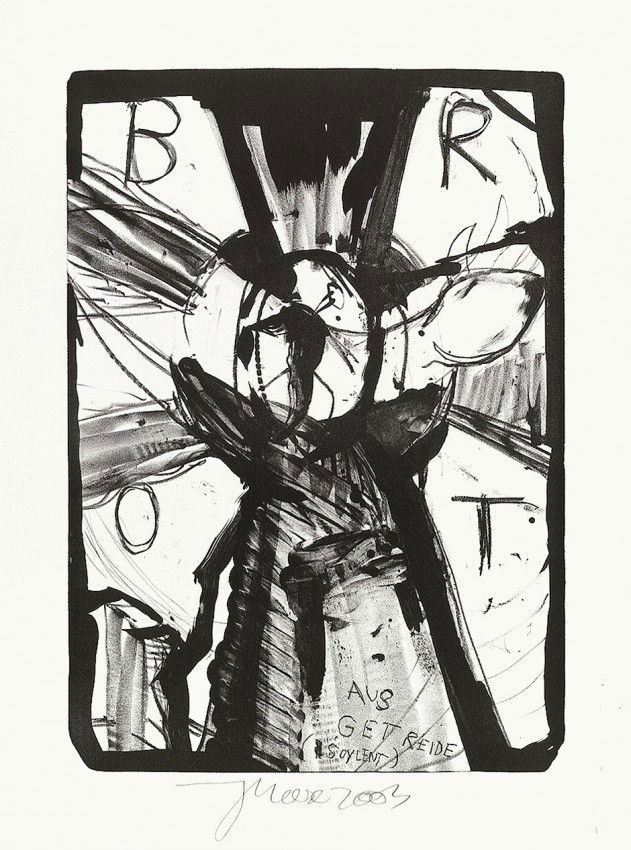 Meese, Jonathan: Brot aus Getreide: Brot aus Getreide (Soylent). Lithographie auf BFK Rives-Velin. 52,7 x 37,7 cm (Darstellung); 66 x 50,3 cm (Blattgröße). Signiert und datiert. 2003. Ausgezeichneter Druck mit dem vollen Rand.