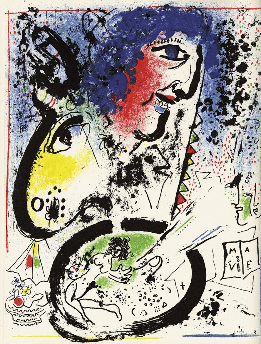 Chagall, Marc: Lithograph I.: Chagall, Marc. - Lithograph I. Von J. Cain. Vorwort von M. Chagall. Notizen von F. Mourlot. 220 S. Mit zahlr. Abb. und 12 (incl. Umschl.) Orig.-Lithographien (10 farbige) von Marc Chagall. 32,5 x 25 c