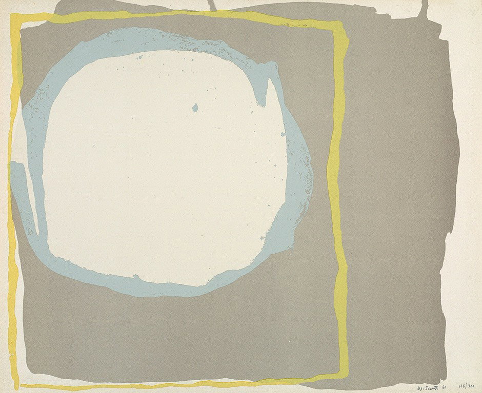 Scott, William: Iona: Iona. Farblithographie auf kräftigem Velin. 49,5 x 57,4 cm (Darstellung); 50,1 x 62 cm (Blattgröße). Signiert und datiert. Auflage 300 num. Ex. (19)61. Ausgezeichneter Druck mit dem vol