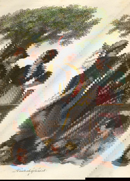 Stifter, Adalbert u.a.: Wien und die Wiener: Stifter, A. - Wien und die Wiener, in Bildern aus dem Leben. Mit Beiträgen von Adalb. Stifter, C(arl) E(dmund) Langer (u. a.). 1 Bl., XXI, 454 S., 3 Bl. Mit gestoch.Titel und 26 kolorierten getochene