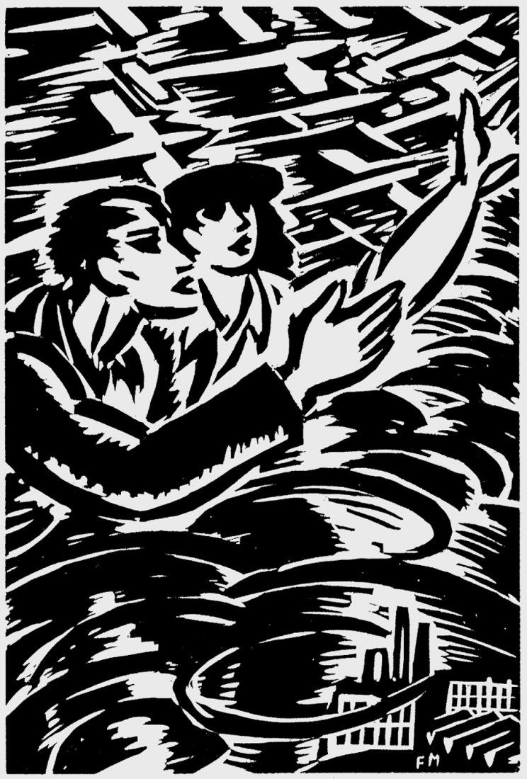 Masereel, Frans: Jeunesse: Masereel, Frans. Jeunesse. Mit einer Einführung von Thomas Mann. 8 Bl. Mit 22 ganzseit. Orig.-Holzschnitten auf Tafeln von Frans Masereel. 30,5 x 21,5 cm. OPpbd mit illustr. OSchutzumschlag. Z