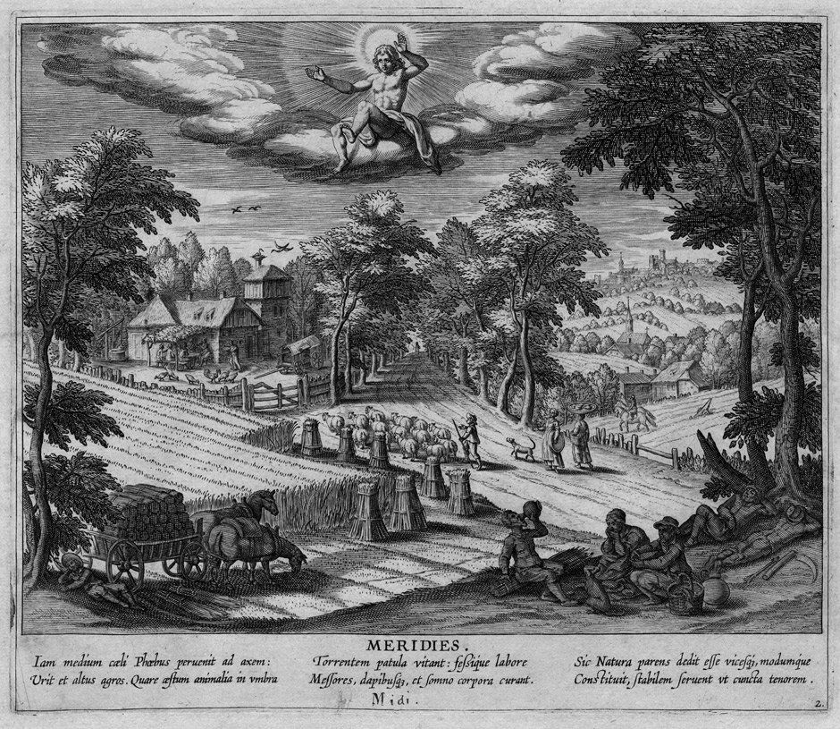 Panderen, Egbert van: Tageszeiten: Die vier Tageszeiten. 4 Kupferstiche nach Tobias Verhaecht. Je ca. 18,4 x 22 cm. Hollstein 50 - 53. Die seltene, von Theodoor Galle in Antwerpen verlegte Folge in ausgezeichneten, gleichmäßi