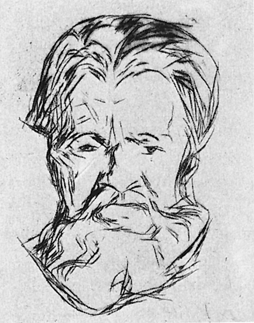 Glaser, Curt: Edvard Munch: Munch, Edvard. - Glaser, Curt. Edvard Munch. 3. und 4. Tsd. 3 Bl., 191 S. Mit einer Orig.-Radierung von Edvard Munch und zahlr. Abb. 26 x 20 cm. Illustr. OHleinenband. Berlin, B. Cassirer, 1918.Enth&a