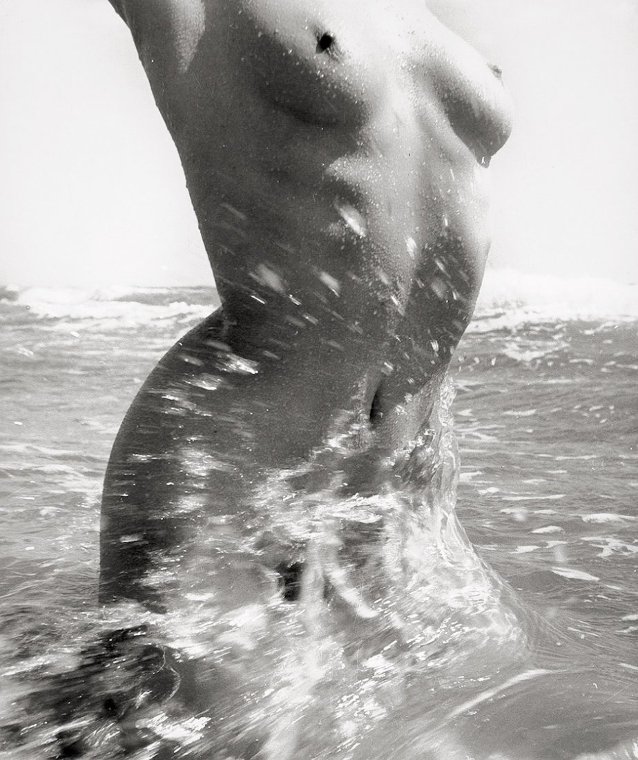 Clergue, Lucien: Nus de la Mer: Image from "Nus de la Mer" series. 1950s. Vintage large-format gelatin silver print on doubleweight paper. 60 x 50,5 cm. Photographer's Arles-sur-Rho stamp, signed, editioned epreuve d'artis