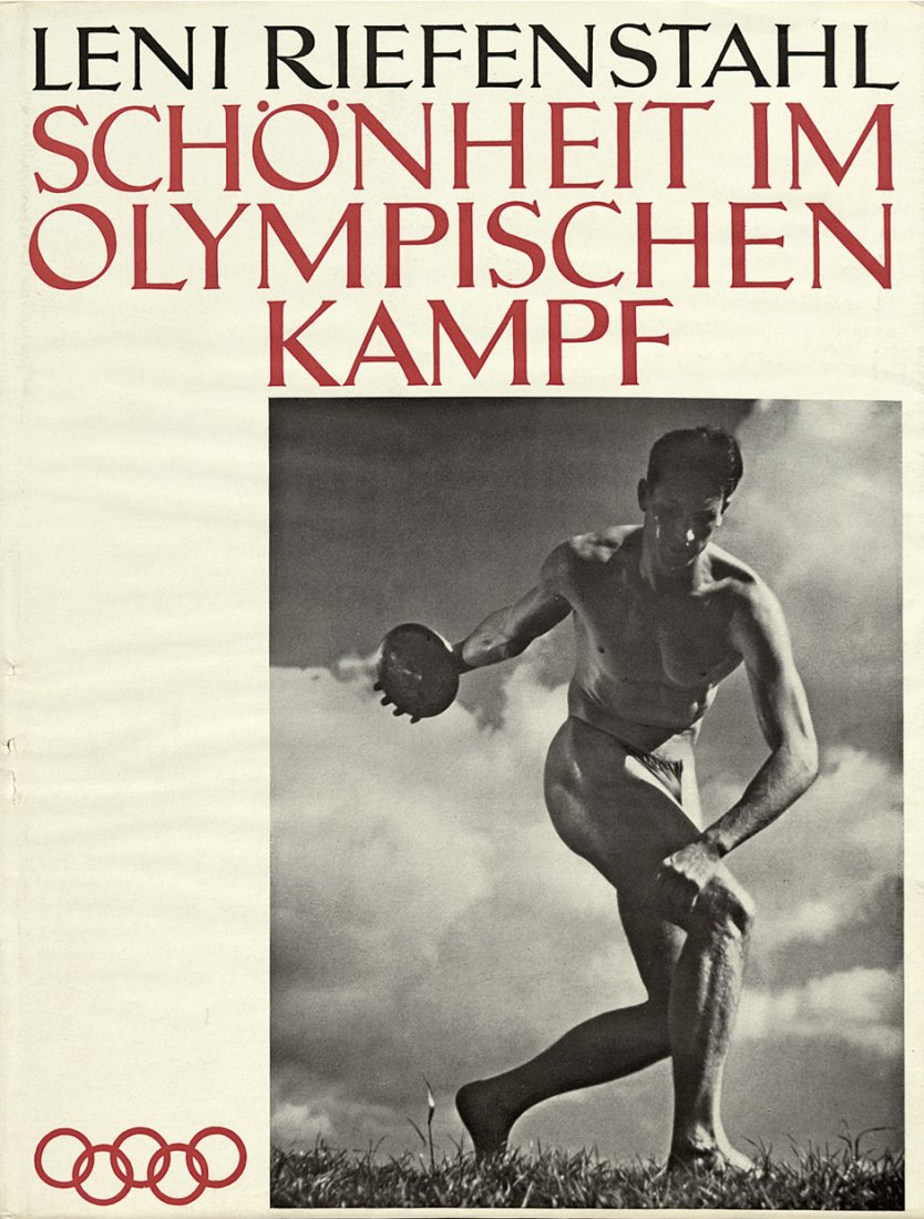Riefenstahl, Leni: Schönheit im Olympischen Kampf: Schönheit im Olympischen Kampf. 280 p., 2 l. With 284 photographic illustrations as plates. 24,5 x 31,6 cm. Original red cloth (cover design by F. H. Ehmcke) with gold embossed front cover and sp