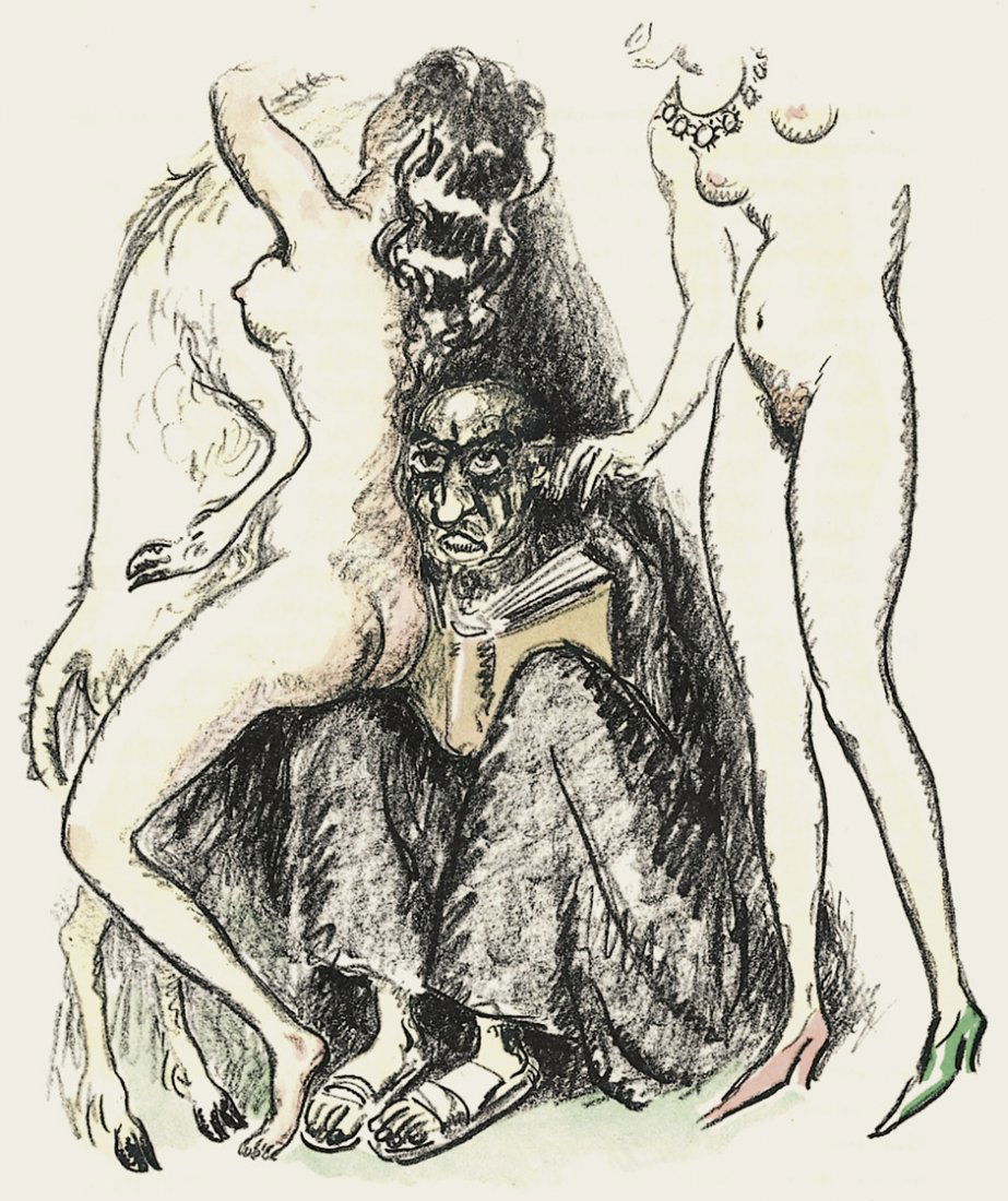 France, Anatole: La révolte des anges: Van Dongen, Kees. - France, Anatole. La révolte des anges. 220 S., 4 Bl. Mit 59 (1 ganzseit.) Orig.-Farblithographien von Kees van Dongen. 37 x 29 cm. Lose Doppelblatt in goldgepr. OUmschlag mi