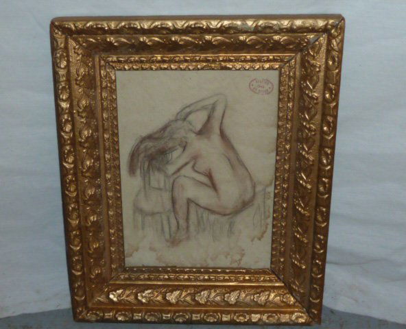 "AU BAIN HAIR" STAMPED ATELIER ED DEGAS MIXED MEDIA (1 of 6)