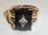 14KT YELLOW GOLD VINTAGE MEN'S RING ONYX AND DIAMOND
