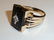 14KT YELLOW GOLD VINTAGE MEN'S RING ONYX AND DIAMOND - 2