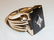14KT YELLOW GOLD VINTAGE MEN'S RING ONYX AND DIAMOND - 3