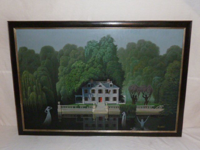 framed oil painting signed Brian Burcel (1 of 10)