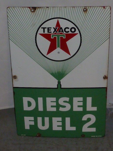 vintage porcelain Texaco gas diesel #2 sign (1 of 7)