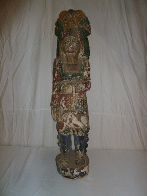 carved wood cigar store Native American Indian chief (1 of 6)