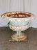 Pair, 3-pc Victorian era cast iron urns - 2