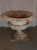 Pair, 3-pc Victorian era cast iron urns - 4