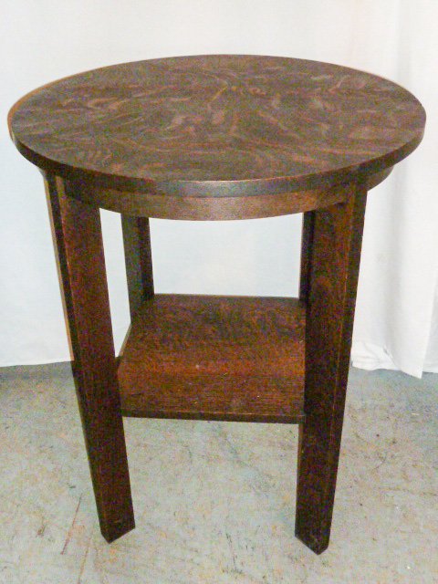 Arts & Crafts era taboret table in quarter sawn oak (1 of 4)