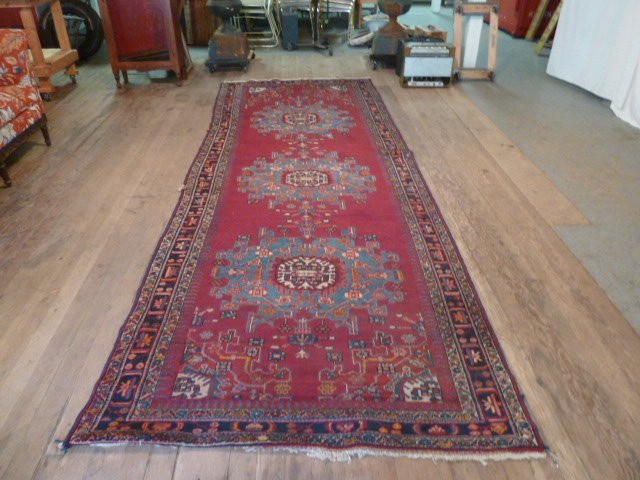 13-foot Persian rug runner 3 medallions 4 borders (1 of 4)