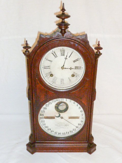 Ithaca double dial calendar wall clock (1 of 10)