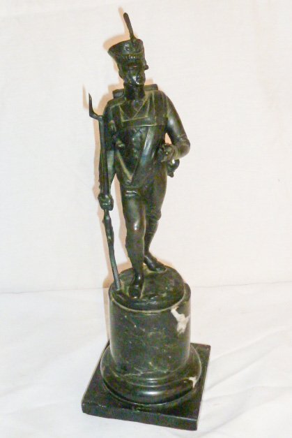 Bronze soldier on marble base W. Uhlmann (1 of 8)