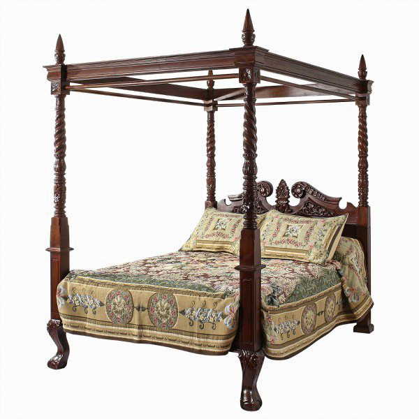 King Size Chippendale Four Poster Canopy Bed