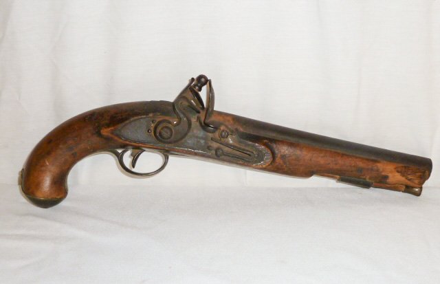 18th C. Ketland & Walker Flint Lock Pistol: There are hallmarks on barrel , and name is stamped on plate, probably English . 15 1/2" long , barrel is 9" long. As found estate condition . Please use photos as part of the description. The absence