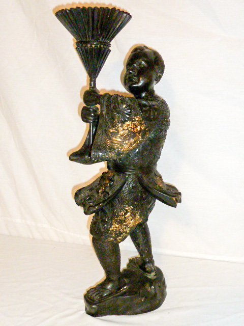 19th C Bronze "Meiji" period Japanese Samurai Sculpture (1 of 10)