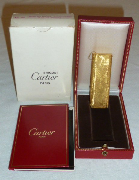 Cartier Goldtone Gas Cigarette Lighter w/Papers & Orig (1 of 6)