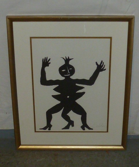 Alexander Calder "Three Legged Man" Litho Hand Signed: Limited Edition . Measures 14 3/8" by 10 3/8". As found estate condition . Please use photos as part of the description. The absence of a condition report does not guarantee excellent condition. Pleas
