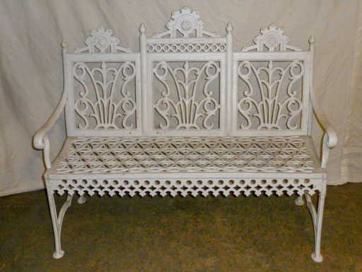 Victorian Cast Iron Garden Bench Signed P Timmes Victorian Cast Iron Garden Bench Signed P Timmes Placeholder