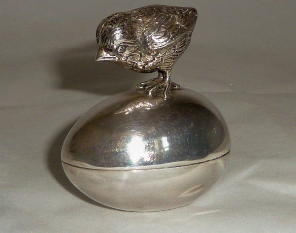Tiffany & Co. Egg & Chicken Sterling Box (1 of 8)