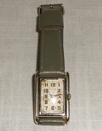 14kt White Gold Elgin Men's Long Tank Model 1925 (1 of 8)