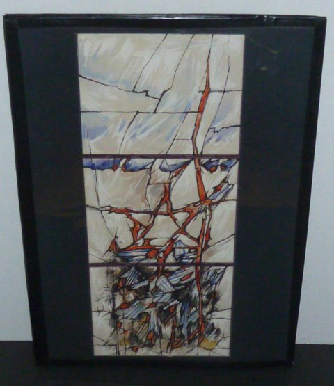 Robert Pinart Stained Glass Artist Gouache & Ink Study (1 of 5)