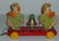Dancing Monkeys 1930's Bell Pull Toy by N.N. Hill