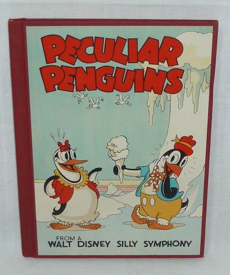 1934 Peculiar Penguins Walt Disney Silly Symphony Book: First Edition. Never opened , new old stock condition. Pages are white , no crease to the binding, I took the four photos but didn't open any other pages. Story and illustrations by staff of Walt Disn