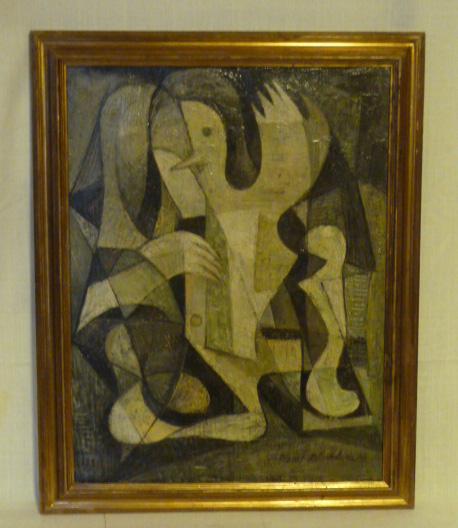 Morris Atkinson Blackburn (1902-1979) Abstract - Signed: Alluring image. Signed Morris Blackburn, in the style of. Measurement Image 19" by 25" , frame 23" by 29". As found estate condition . Please use photos as part of the description. The absence of a co