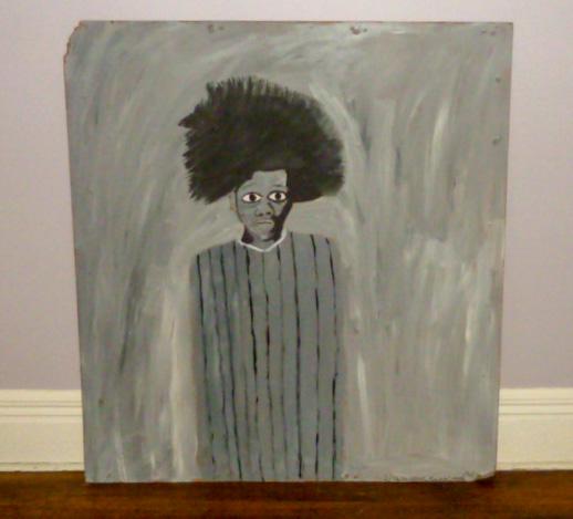 Earl Swanigan Outsider Art Painting “Buckwheat": Original Earl Swanigan painting on board. Earl was a fixture of the Art Scene on the streets of Hudson N.Y. His outsider art is widely & popularly known . Signed and dated 2010 , lower right bottom of